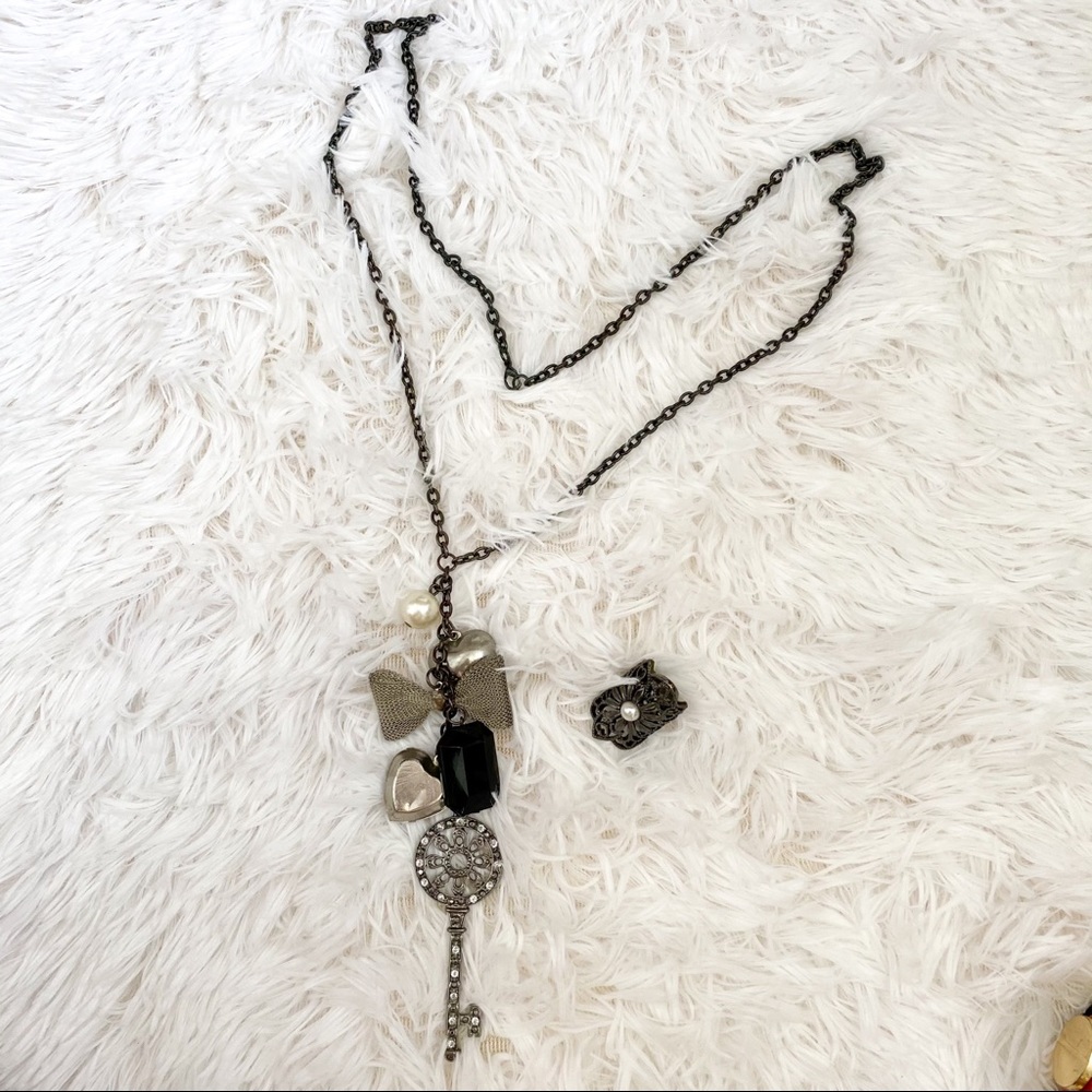 LONG NECKLACE WITH RING SET